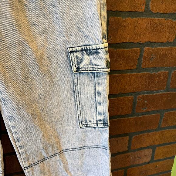 BP. Light Wash Blue/Purple Cargo Jeans - Size XS Streetwear Skater Wide Leg - Picture 3 of 13